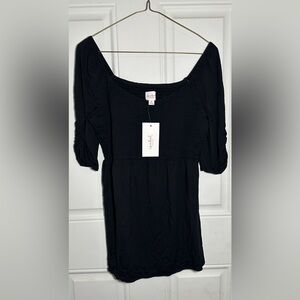 Isabel Maternity by Ingrid & Isabel Elbow Sleeve Smocked Maternity Top